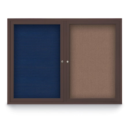 United Visual Products Corkboard, Cork /Bronze, 18" x 24" UV414I-BRONZE-CORK